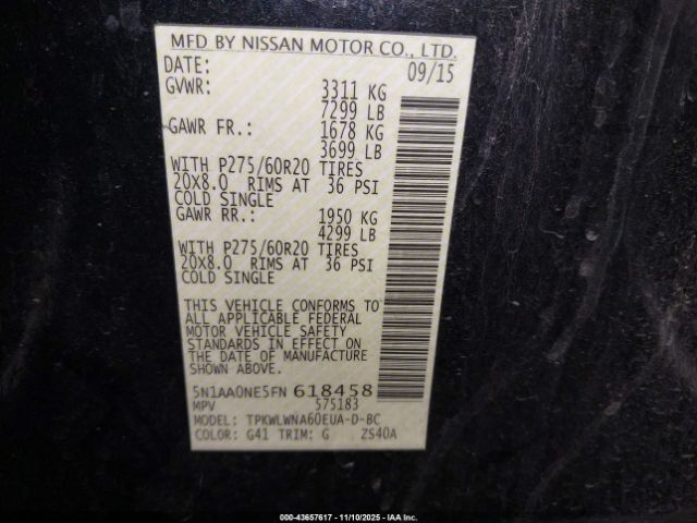 Nissan Armada Platinum Image 15